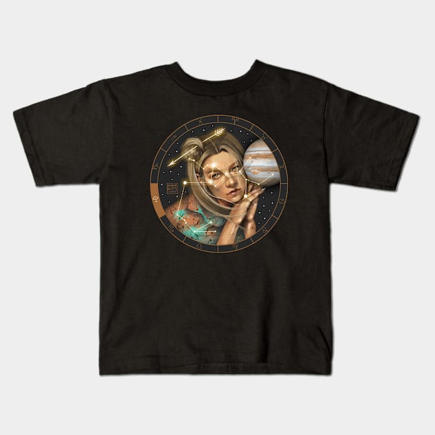 Sagittarius Kids T-Shirt by Carnival of Sadness